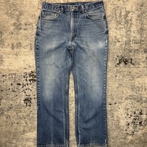 Vintage 90s Levis 517 Bootcut Red Tab Faded Blue Denim Jeans 34x29 USA